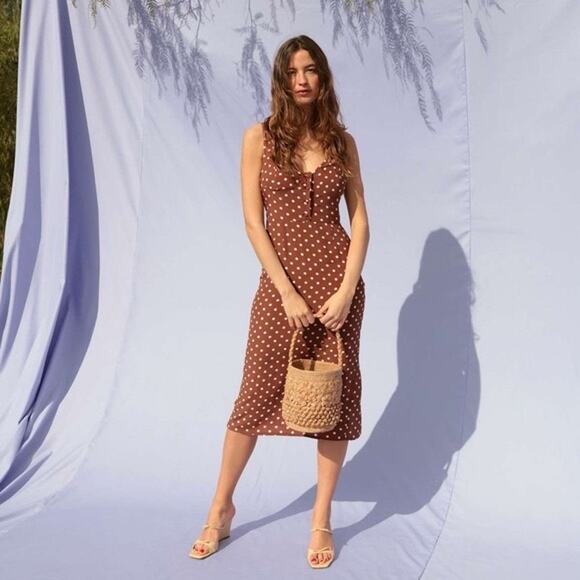 Rouje Naomi Dress in Pois Marron Yellowstone Beth Dress FR38 - Picture 2 of 8